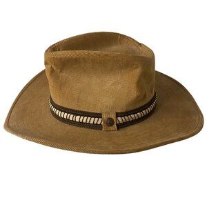 Vintage Levis Strauss & Co. Cowboy Corduroy Hat Brown Western Woven Band
